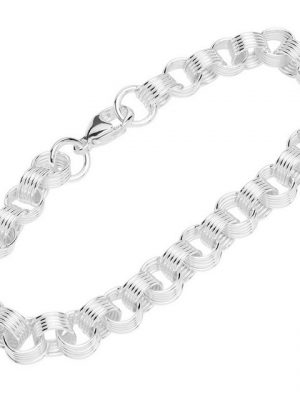 NKlaus Silberarmband "Armband 925 Sterling Silber 20cm Designer Kette Da" (1 Stück), Made in Germany