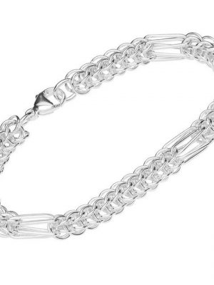 NKlaus Silberarmband "Armband 925 Sterling Silber 20cm Designer Kette Da" (1 Stück), Made in Germany