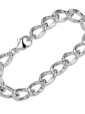 NKlaus Silberarmband "Armband 925 Sterling Silber 20cm Langpanzerkette D" (1 Stück), Made in Germany