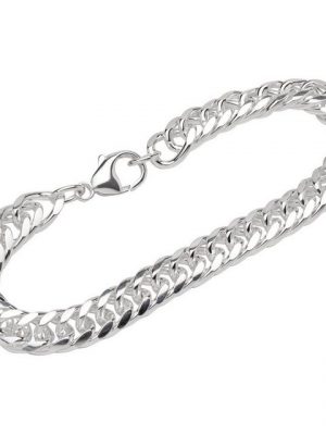 NKlaus Silberarmband "Armband 925 Sterling Silber 21cm Doppel Panzerkett" (1 Stück), Made in Germany