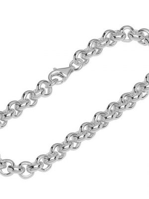 NKlaus Silberarmband "Armband 925 Sterling Silber 21cm Erbskette rund we" (1 Stück), Made in Germany