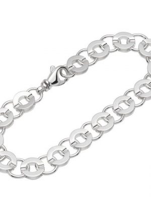NKlaus Silberarmband "Armband 925 Sterling Silber 21cm Luna Kette Damen" (1 Stück), Made in Germany