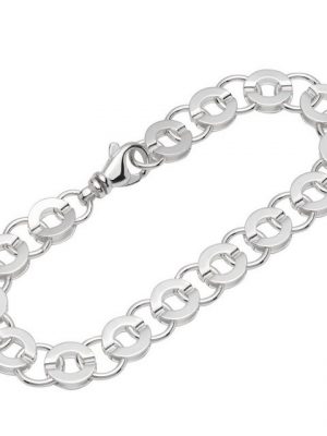 NKlaus Silberarmband "Armband 925 Sterling Silber 21cm Luna Kette Damen" (1 Stück), Made in Germany