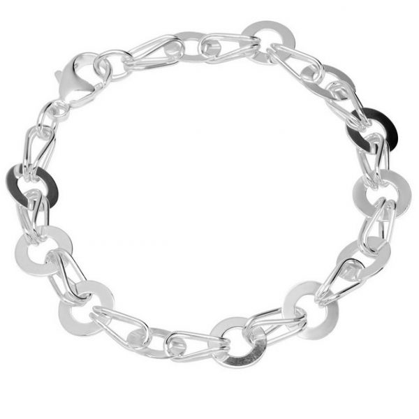 NKlaus Silberarmband "Armband 925 Sterling Silber 21cm Luna Kette Unisex" (1 Stück), Made in Germany