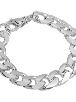 NKlaus Silberarmband "Armband 925 Sterling Silber 21cm Panzerkette flach" (1 Stück), Made in Germany