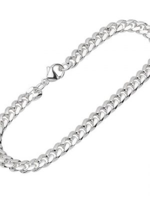 NKlaus Silberarmband "Armband 925 Sterling Silber 21cm Panzerkette oval" (1 Stück), Made in Germany