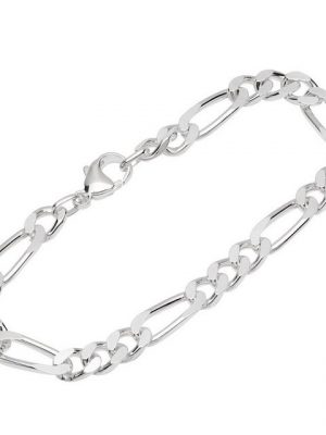 NKlaus Silberarmband "Armband 925 Sterling Silber 22,5cm Figaro Panzerke" (1 Stück), Made in Germany