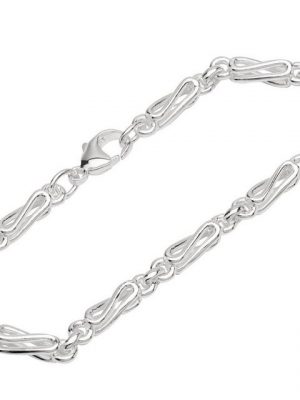 NKlaus Silberarmband "Armband 925 Sterling Silber 22cm Designer Kette Da" (1 Stück), Made in Germany