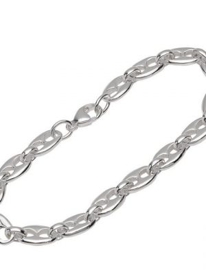 NKlaus Silberarmband "Armband 925 Sterling Silber 22cm Kaffeebohnen Kett" (1 Stück), Made in Germany