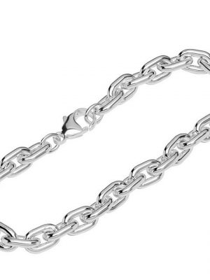 NKlaus Silberarmband "Armband 925 Sterling Silber 22cm Langankerkette ru" (1 Stück), Made in Germany
