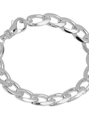 NKlaus Silberarmband "Armband 925 Sterling Silber 22cm Langpanzerkette g" (1 Stück), Made in Germany