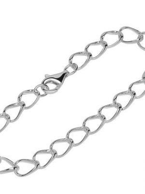 NKlaus Silberarmband "Armband 925 Sterling Silber 22cm Langpanzerkette o" (1 Stück), Made in Germany