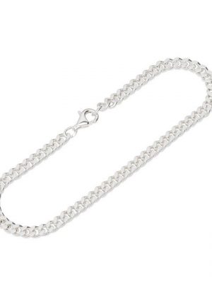 NKlaus Silberarmband "Armband 925 Sterling Silber 22cm Panzerkette 2 fac" (1 Stück), Made in Germany