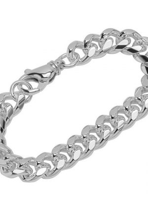 NKlaus Silberarmband "Armband 925 Sterling Silber 22cm Panzerkette flach" (1 Stück), Made in Germany