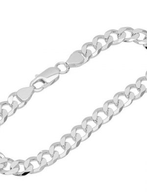 NKlaus Silberarmband "Armband 925 Sterling Silber 22cm Panzerkette flach" (1 Stück), Made in Germany