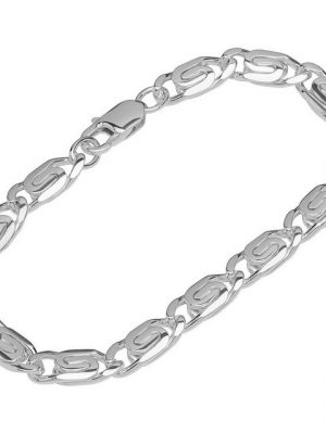 NKlaus Silberarmband "Armband 925 Sterling Silber 22cm S Panzerkette ova" (1 Stück), Made in Germany