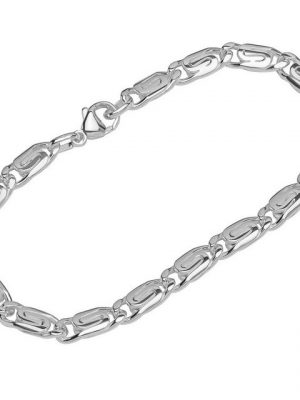 NKlaus Silberarmband "Armband 925 Sterling Silber 22cm S Panzerkette ova" (1 Stück), Made in Germany