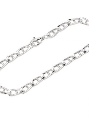 NKlaus Silberarmband "Armband 925 Sterling Silber 22cm Steg Langpanzerke" (1 Stück), Made in Germany