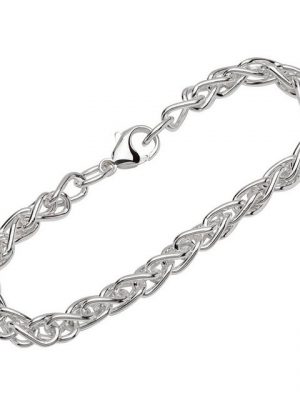 NKlaus Silberarmband "Armband 925 Sterling Silber 22cm Zopfkette rund He" (1 Stück), Made in Germany
