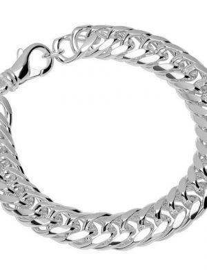 NKlaus Silberarmband "Armband 925 Sterling Silber 23cm Doppel Panzerkett" (1 Stück), Made in Germany
