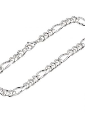 NKlaus Silberarmband "Armband 925 Sterling Silber 23cm Figaro Panzerkett" (1 Stück), Made in Germany