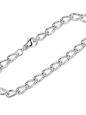 NKlaus Silberarmband "Armband 925 Sterling Silber 24cm Langpanzerkette H" (1 Stück), Made in Germany
