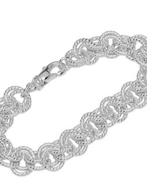 NKlaus Silberarmband "Armband 925 Sterling Silber 24cm Zwillingsankerket" (1 Stück), Made in Germany