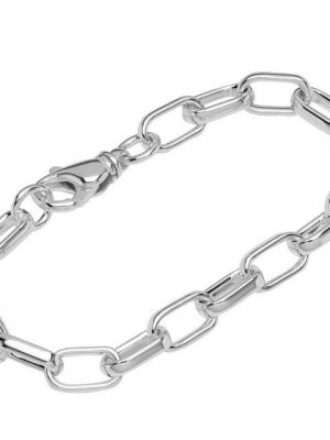 NKlaus Silberarmband "Armband 925 Sterling Silber 25cm Ankerkette halbru" (1 Stück), Made in Germany