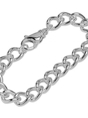 NKlaus Silberarmband "Armband 925 Sterlingsilber 18cm Langpanzerkette ru" (1 Stück), Made in Germany