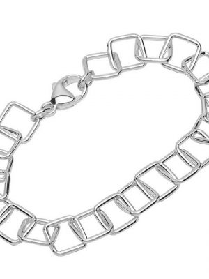 NKlaus Silberarmband "Armband 925 Sterlingsilber 19cm Ankerkette viereck" (1 Stück), Made in Germany