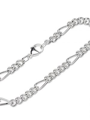 NKlaus Silberarmband "Armband 925 Sterlingsilber 19cm Figaro Panzerkette" (1 Stück), Made in Germany