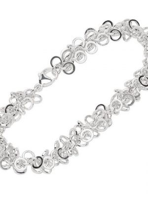 NKlaus Silberarmband "Armband 925 Sterlingsilber 19cm Ringelketten Damen" (1 Stück), Made in Germany