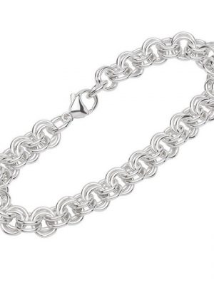 NKlaus Silberarmband "Armband 925 Sterlingsilber 19cm Zwillingsankerkett" (1 Stück), Made in Germany