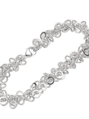 NKlaus Silberarmband "Armband 925 Sterlingsilber 21cm Ringelketten Damen" (1 Stück), Made in Germany