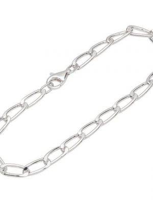 NKlaus Silberarmband "Armband 925 Sterlingsilber 22cm Langpanzerkette ge" (1 Stück), Made in Germany