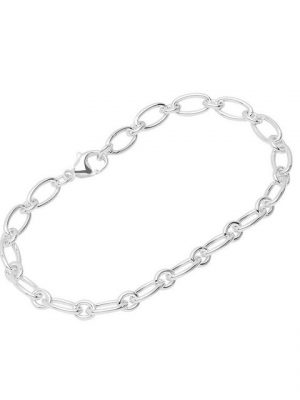 NKlaus Silberarmband "Armband aus 925 Sterling Silber 19cm Figaro Ankerk" (1 Stück), Made in Germany