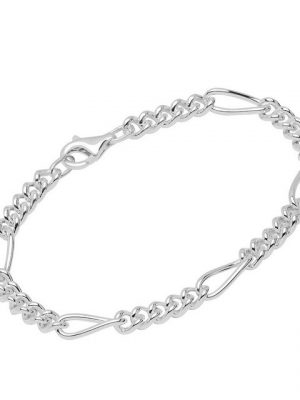 NKlaus Silberarmband "Armband aus 925 Sterling Silber 19cm Figaro Panzer" (1 Stück), Made in Germany