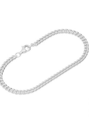 NKlaus Silberarmband "Armband aus 925 Sterling Silber 19cm Panzerkette d" (1 Stück), Made in Germany