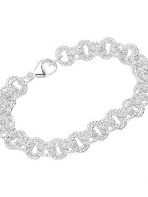 NKlaus Silberarmband "Armband aus 925 Sterling Silber 21cm Zwillingsanke" (1 Stück), Made in Germany