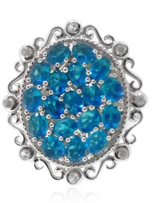 Neonblauer Apatit-Silberring (Dallas Prince Designs)