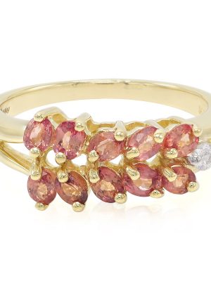 Nicht erhitzter Padparadscha-Saphir-Goldring