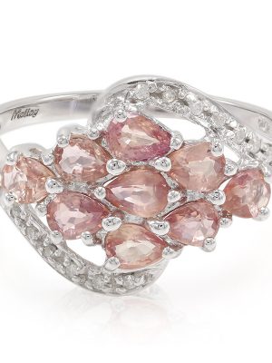 Nicht erhitzter Padparadscha-Saphir-Goldring