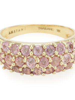 Nicht erhitzter Padparadscha-Saphir-Goldring (AMAYANI)