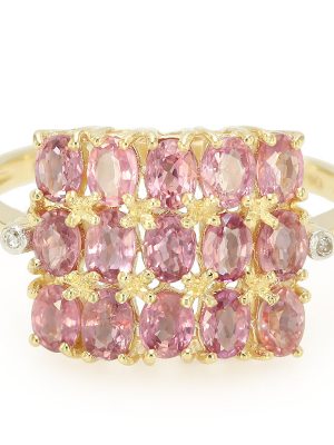 Nicht erhitzter Padparadscha-Saphir-Goldring (AMAYANI)