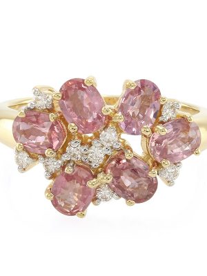 Nicht erhitzter Padparadscha-Saphir-Goldring (AMAYANI)