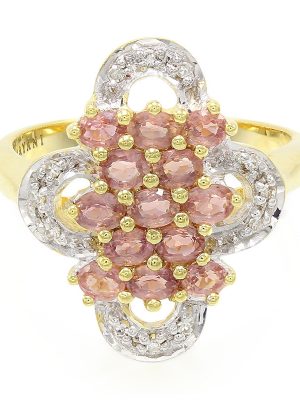 Nicht erhitzter Padparadscha-Saphir-Goldring (AMAYANI)