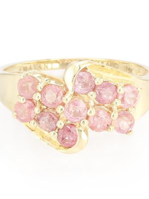 Nicht erhitzter Padparadscha-Saphir-Goldring (AMAYANI)