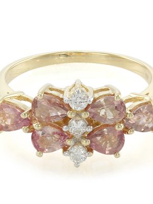 Nicht erhitzter Padparadscha-Saphir-Goldring (AMAYANI)