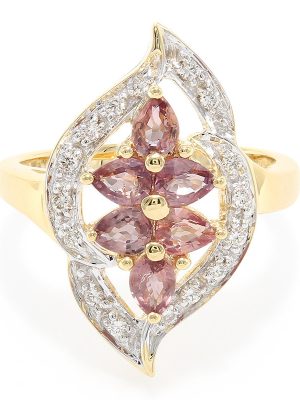 Nicht erhitzter Padparadscha-Saphir-Goldring (AMAYANI)