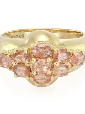 Nicht erhitzter Padparadscha-Saphir-Goldring (AMAYANI)